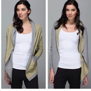 LULULEMON Reversible Cabin Yogi Wrap Cardigan Sweater Boolux Cashmere Blend 10‎